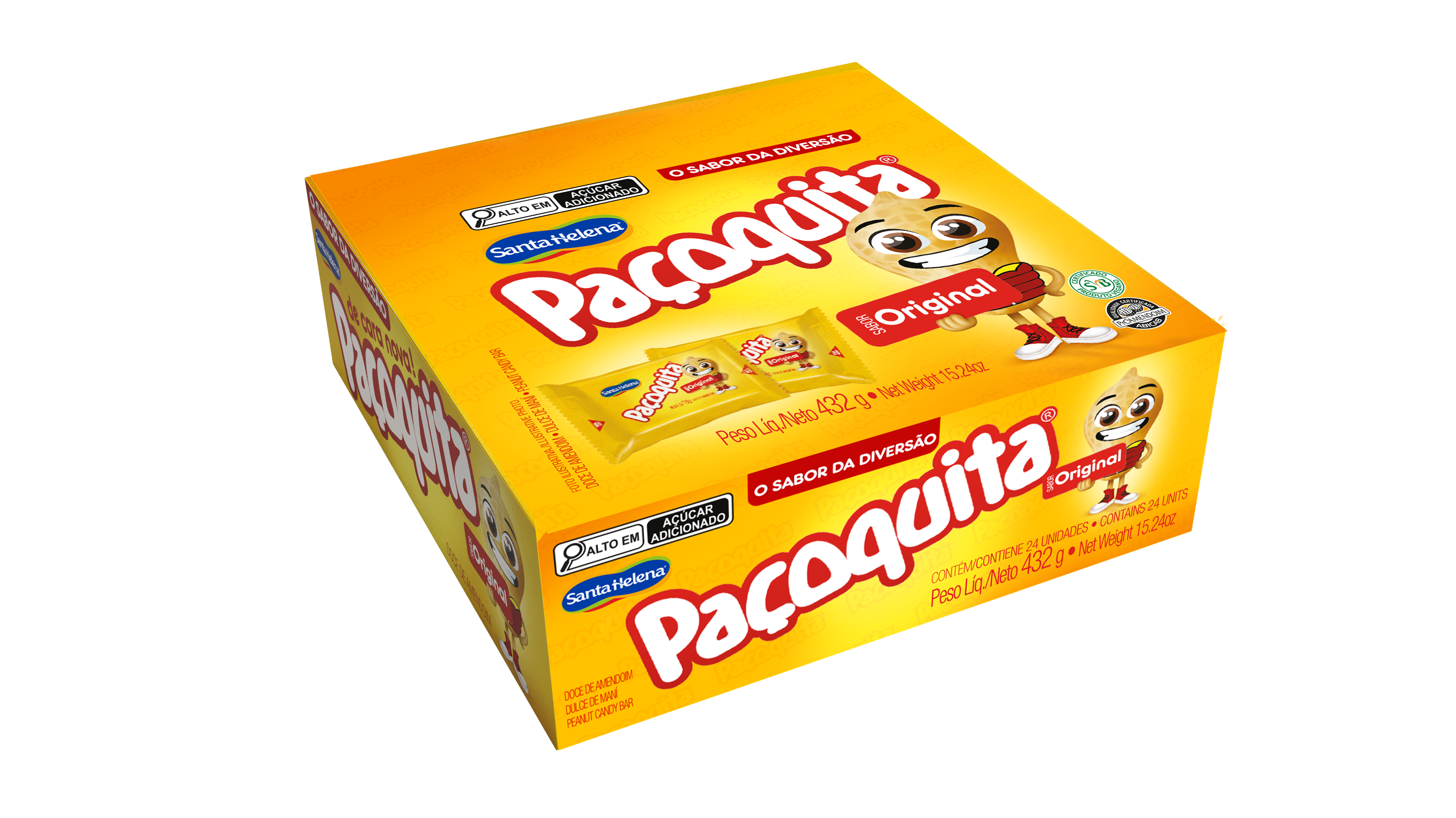 Paçoquita Quadrada Embalada Display De 432g – Santa Helena